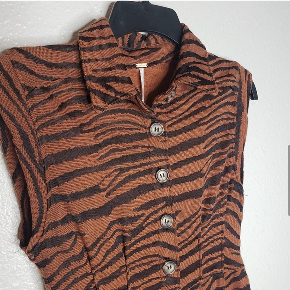 Free People Us and Them mini tiger print dress - Picture 3 of 6